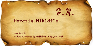 Herczig Miklós névjegykártya